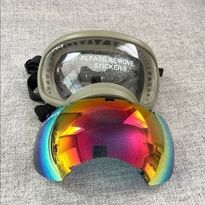 V1 Coyote Tan Rex Specs with Clear and Red Mirror Lens